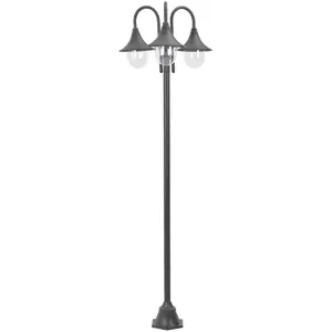 Comparateur de prix : vidaXL Lampadaire de jardin E27 220 cm Aluminium 3 lanternes Bronze