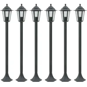 Comparateur de prix : vidaXL Lampe de jardin à piquet 6 pcs E27 110 cm Aluminium Vert foncé