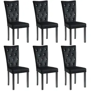 vidaXL Chaises à manger lot de 6 noir velours pas cher