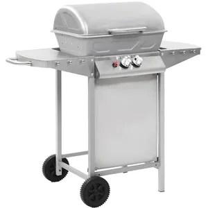 Comparateur de prix : vidaXL Barbecue à gaz avec 2 zones de cuisson Acier Argenté