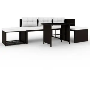 vidaXL Salon de jardin 4 pcs Résine tressée Marron