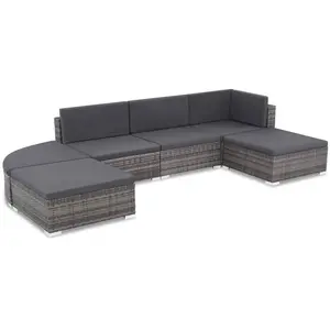 Comparateur de prix : vidaXL Salon de jardin 6 pcs avec coussins Résine tressée Gris