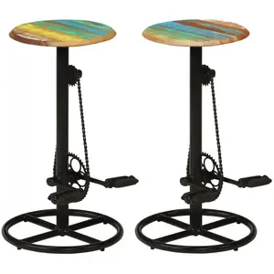 vidaXL Tabourets de bar lot de 2 bois massif de récupération pas cher