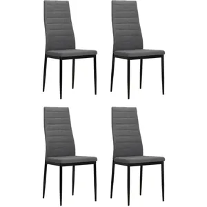 vidaXL Chaises à manger lot de 4 gris clair tissu pas cher