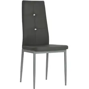 vidaXL Chaises à manger lot de 2 gris similicuir pas cher