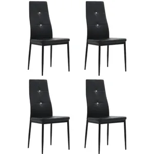 vidaXL Chaises à manger lot de 4 noir similicuir pas cher