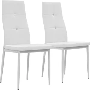 Comparateur de prix : vidaXL Chaises à manger lot de 2 blanc similicuir