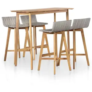 vidaXL Mobilier à dîner d'extérieur 5 pcs Bois d'acacia solide pas cher