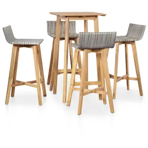 vidaXL Mobilier à dîner d'extérieur 5 pcs Bois d'acacia solide pas cher
