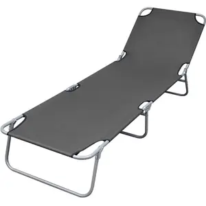 Comparateur de prix : vidaXL Chaise longue pliable avec dossier réglable Gris