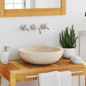 Comparateur de prix : vidaXL Évier 40 x 12 cm Marbre Crème