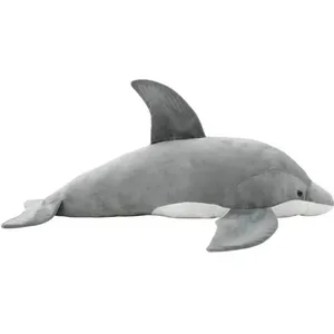 vidaXL Daauphin en peluche Gris pas cher