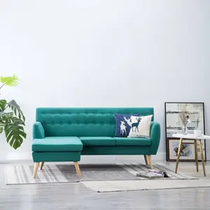 vidaXL Canapé d'angle revêtement en tissu 171,5x138x81,5 cm vert 24702... pas cher
