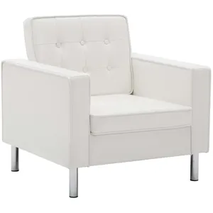 Comparateur de prix : vidaXL Fauteuil Blanc Similicuir