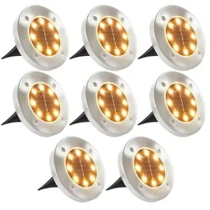 Comparateur de prix : vidaXL Lampe solaire au sol 8 pcs Lumières LED blanches chaudes