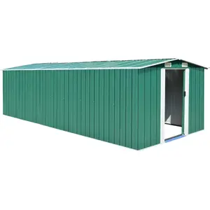 Comparateur de prix : vidaXL Abri de jardin 257x580x181 cm Métal Vert