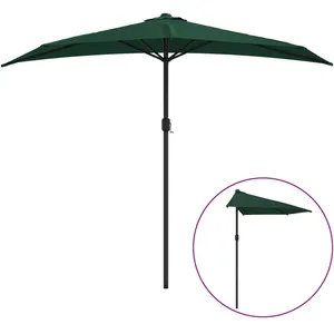 Comparateur de prix : vidaXL Parasol de balcon avec mât en aluminium Vert 270x144 cm Demi