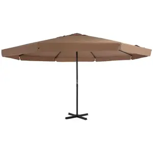 Comparateur de prix : vidaXL Parasol d'extérieur avec poteau en aluminium 500 cm Taupe