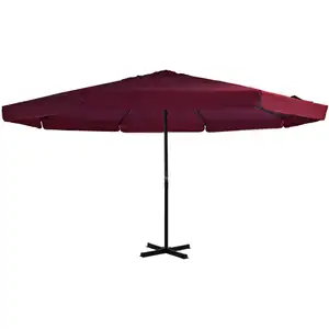vidaXL Parasol d'extérieur avec mât en aluminium 500 cm rouge bordeaux