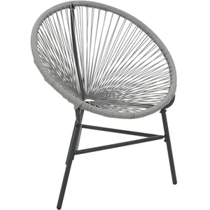Comparateur de prix : vidaXL Chaise de jardin sous forme de lune Résine tressée Gris