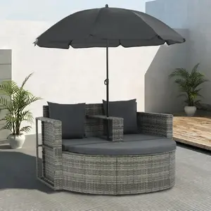 VIDAXL Canapé de jardin 2 places - Gris