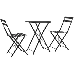Comparateur de prix : vidaXL Mobilier de bistro 3 pcs Acier Noir