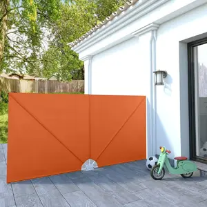 vidaXL Auvent latéral pliable - 300x150 cm - Terre cuite pas cher