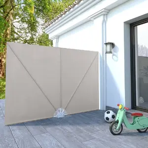 VIDAXL Auvent latéral pliable de terrasse Crème 240 x 160 cm pas cher