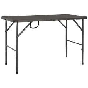 VIDAXL Table de jardin pliante Marron 120x60x74cm PEHD Aspect de rotin