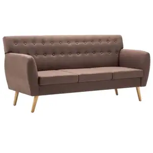 vidaXL Canapé à 3 places Revêtement en tissu 172x70x82 cm Marron pas cher