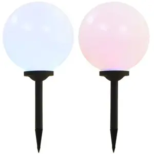 Comparateur de prix : vidaXL Lampe LED sphérique solaire d'extérieur 2 pcs 30 cm RVB