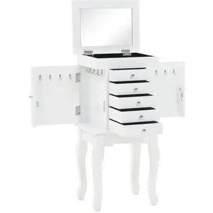 vidaXL Armoire à bijoux sur pieds Blanc 246960 pas cher