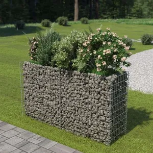 vidaXL Lit surélevé à gabion Acier galvanisé 180x50x100 cm pas cher