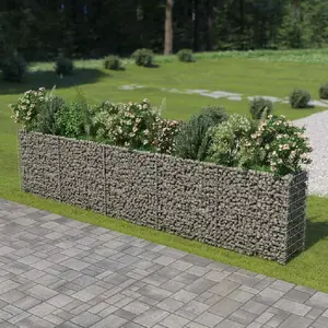 Comparateur de prix : vidaXL Lit surélevé à gabion Acier galvanisé 450x50x100 cm