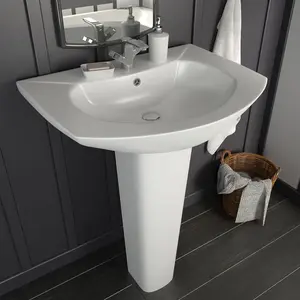 Comparateur de prix : vidaXL Vasque autoportant avec socle Céramique Blanc 650x520x200 mm