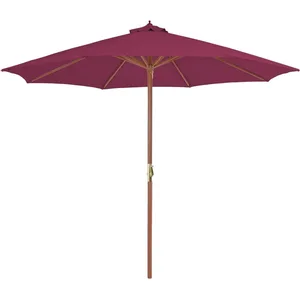 Comparateur de prix : vidaXL Parasol avec mât en bois 300 cm Rouge bordeaux