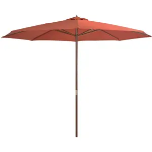 Comparateur de prix : VIDAXL Parasol avec Mât Bois Terre Cuite Pare Soleil de Jardin Terrasse Plage