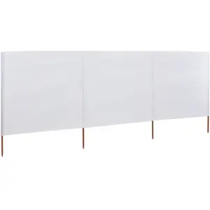 vidaXL Paravent 3 panneaux Tissu 400 x 120 cm Blanc pas cher