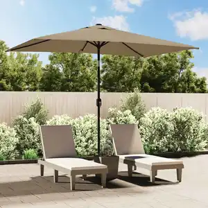 Comparateur de prix : vidaXL Parasol avec mât en métal 300 x 200 cm Taupe