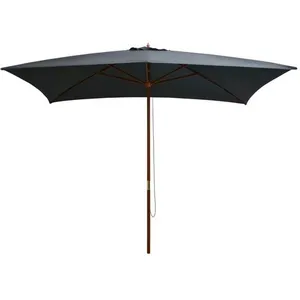 Comparateur de prix : vidaXL Parasol d'extérieur avec mât en bois 200 x 300 cm Anthracite