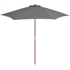 vidaXL Parasol d'extérieur avec mât en bois 270 cm Anthracite