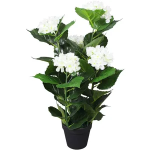 Comparateur de prix : vidaXL Plante hortensia artificielle avec pot 60 cm Blanc