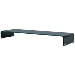 Comparateur de prix : vidaXL Meuble TV/support pour moniteur 110x30x13 cm verre noir