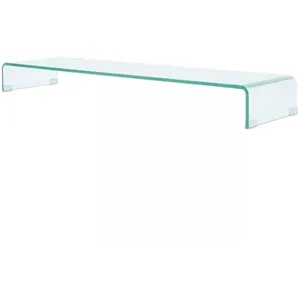 vidaXL Meuble TV/pour moniteur 120x30x13 cm verre transparent