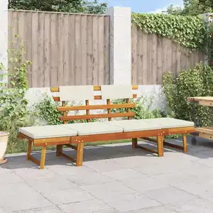 Comparateur de prix : vidaXL Banc de jardin avec coussins 2-en-1 190 cm Bois solide d'acacia
