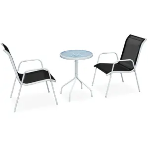 Comparateur de prix : vidaXL Ensemble de bistro 3 pcs Acier Noir
