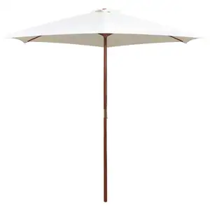 Comparateur de prix : vidaXL Parasol avec poteau en bois 270 x 270 cm Blanc crème