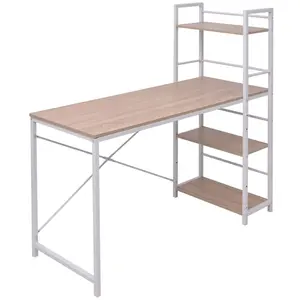 Comparateur de prix : vidaXL Bureau avec bibliothèque à 4 niveaux Couleur chêne