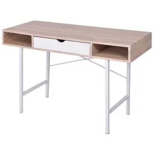 vidaXL Bureau avec 1 compartiment Chêne et blanc pas cher