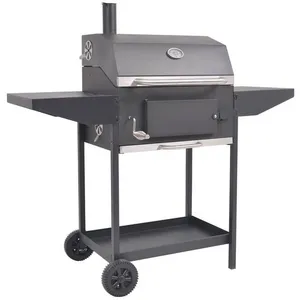 Comparateur de prix : vidaXL Barbecue au charbon de bois avec étagère inférieure Noir